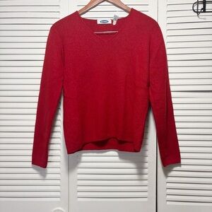 Old Navy Vibrant Red Wool Blend V Neck Knitted Crop Sweater Size XL